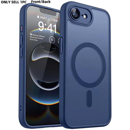 Enhanced Magnetic Phone Cover Protector with Full Camera Protection for Iphone 17E/16E, Translucent Matte Finish Casing, Shockproof, Protective Shock-Resistant Design, Compatible with Wireless Charging, Protective Cellphone Casing