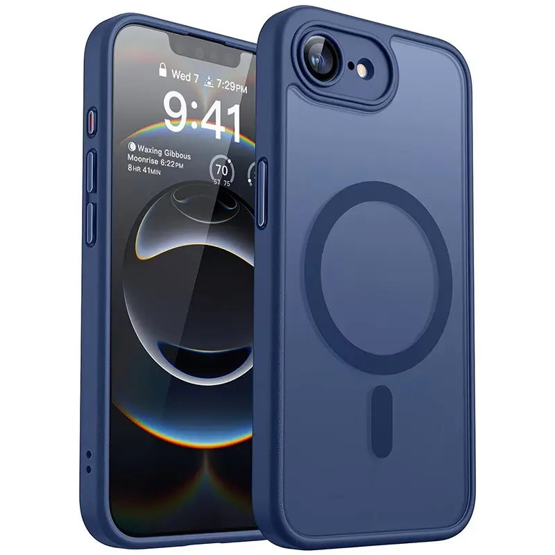 Enhanced Magnetic Phone Cover Protector with Full Camera Protection for Iphone 17E/16E, Translucent Matte Finish Casing, Shockproof, Protective Shock-Resistant Design, Compatible with Wireless Charging, Protective Cellphone Casing