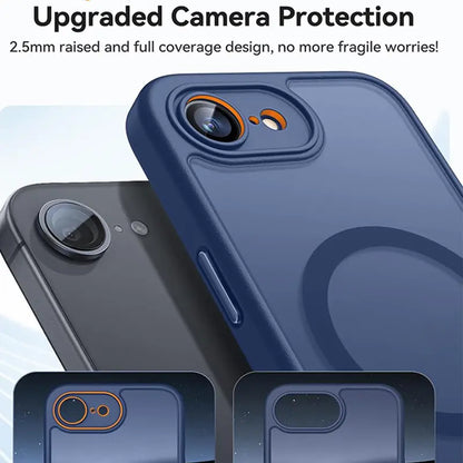 Enhanced Magnetic Phone Cover Protector with Full Camera Protection for Iphone 17E/16E, Translucent Matte Finish Casing, Shockproof, Protective Shock-Resistant Design, Compatible with Wireless Charging, Protective Cellphone Casing
