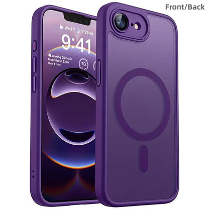 Enhanced Magnetic Phone Cover Protector with Full Camera Protection for Iphone 17E/16E, Translucent Matte Finish Casing, Shockproof, Protective Shock-Resistant Design, Compatible with Wireless Charging, Protective Cellphone Casing