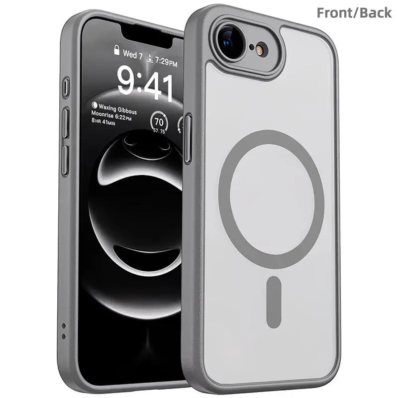 Enhanced Magnetic Phone Cover Protector with Full Camera Protection for Iphone 17E/16E, Translucent Matte Finish Casing, Shockproof, Protective Shock-Resistant Design, Compatible with Wireless Charging, Protective Cellphone Casing