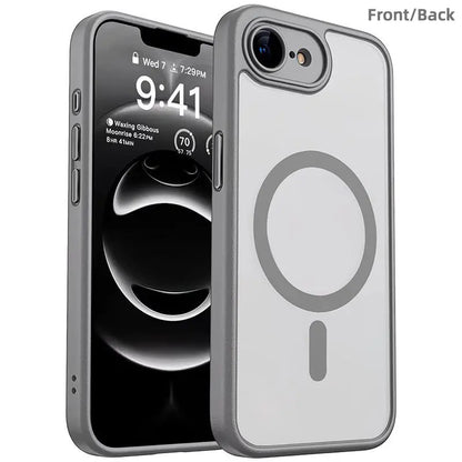Enhanced Magnetic Phone Cover Protector with Full Camera Protection for Iphone 17E/16E, Translucent Matte Finish Casing, Shockproof, Protective Shock-Resistant Design, Compatible with Wireless Charging, Protective Cellphone Casing