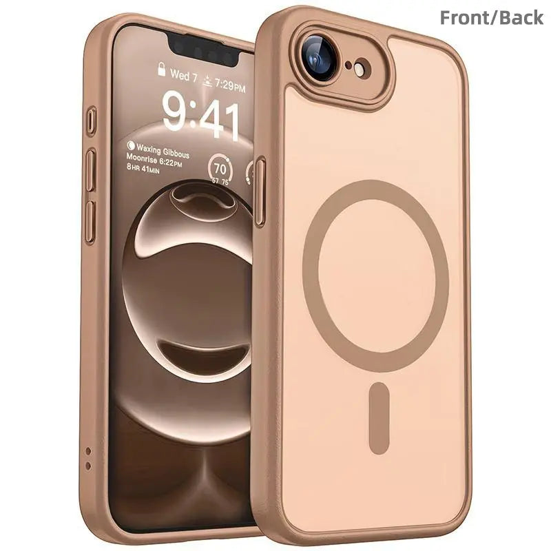 Enhanced Magnetic Phone Cover Protector with Full Camera Protection for Iphone 17E/16E, Translucent Matte Finish Casing, Shockproof, Protective Shock-Resistant Design, Compatible with Wireless Charging, Protective Cellphone Casing