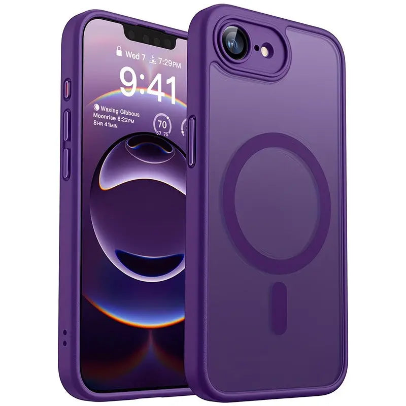 Enhanced Magnetic Phone Cover Protector with Full Camera Protection for Iphone 17E/16E, Translucent Matte Finish Casing, Shockproof, Protective Shock-Resistant Design, Compatible with Wireless Charging, Protective Cellphone Casing