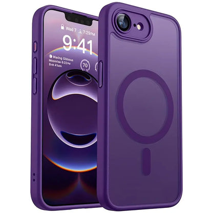 Enhanced Magnetic Phone Cover Protector with Full Camera Protection for Iphone 17E/16E, Translucent Matte Finish Casing, Shockproof, Protective Shock-Resistant Design, Compatible with Wireless Charging, Protective Cellphone Casing