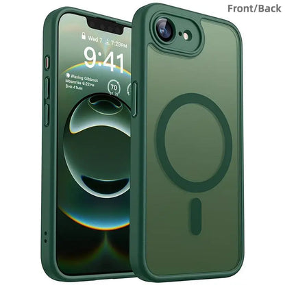 Enhanced Magnetic Phone Cover Protector with Full Camera Protection for Iphone 17E/16E, Translucent Matte Finish Casing, Shockproof, Protective Shock-Resistant Design, Compatible with Wireless Charging, Protective Cellphone Casing