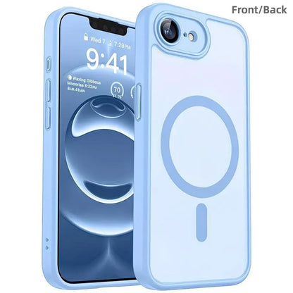Enhanced Magnetic Phone Cover Protector with Full Camera Protection for Iphone 17E/16E, Translucent Matte Finish Casing, Shockproof, Protective Shock-Resistant Design, Compatible with Wireless Charging, Protective Cellphone Casing